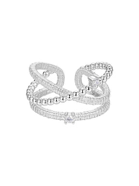 MUKTANK×SUN HUNTER Triple-Layer Wire-Wrapped Ring - S925 Silver