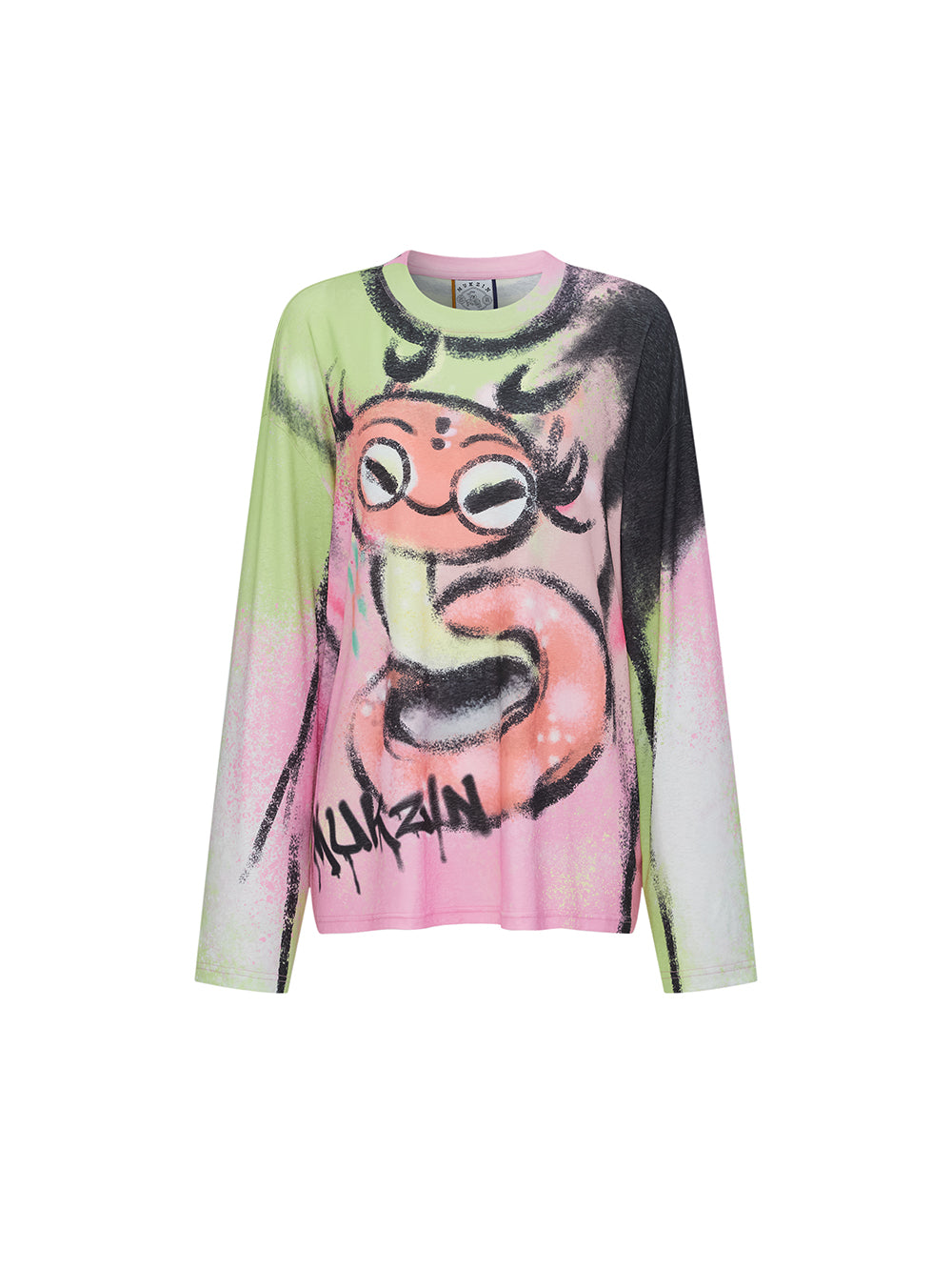 MUKZIN  Spring Prelude"Good Luck with the Snake" Floral Silhouette Long-sleeved Knitted Sweater