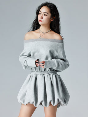 MUKTANK × CUUDICLAB Fake Two-piece Sweatshirt Dress