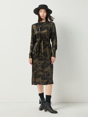 MUKTANK×CUUDICLAB Gold Foil Jacquard Dress