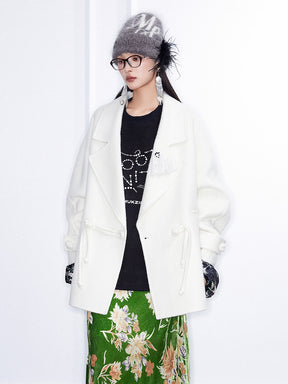 MUKZIN Linglong“Winter Snow”Heavyweight Reversible Wool Coat