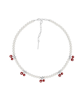 MUKTANK×SUN HUNTER Velvet Cherry Party Necklace