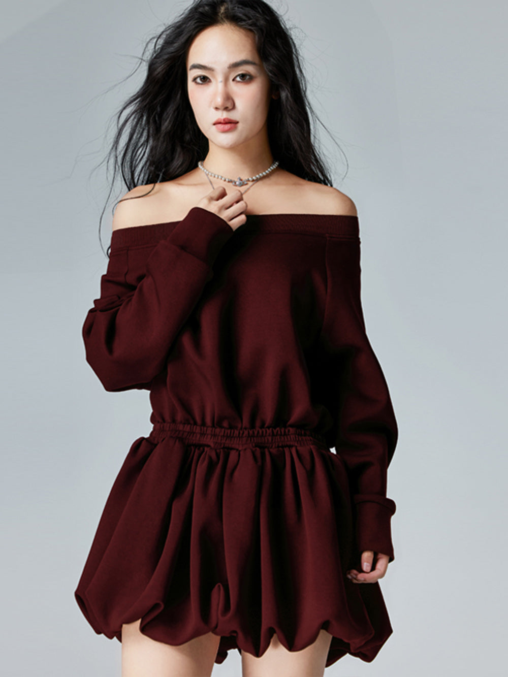 MUKTANK × CUUDICLAB Fake Two-piece Sweatshirt Dress