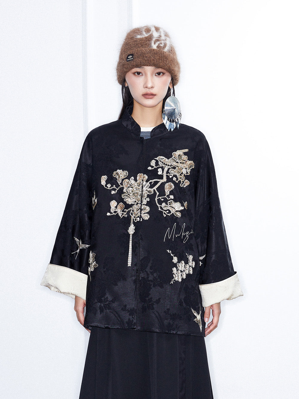 MUKZIN  Linglong "Night Banquet" Chinese Embroidered Jacquard Coat