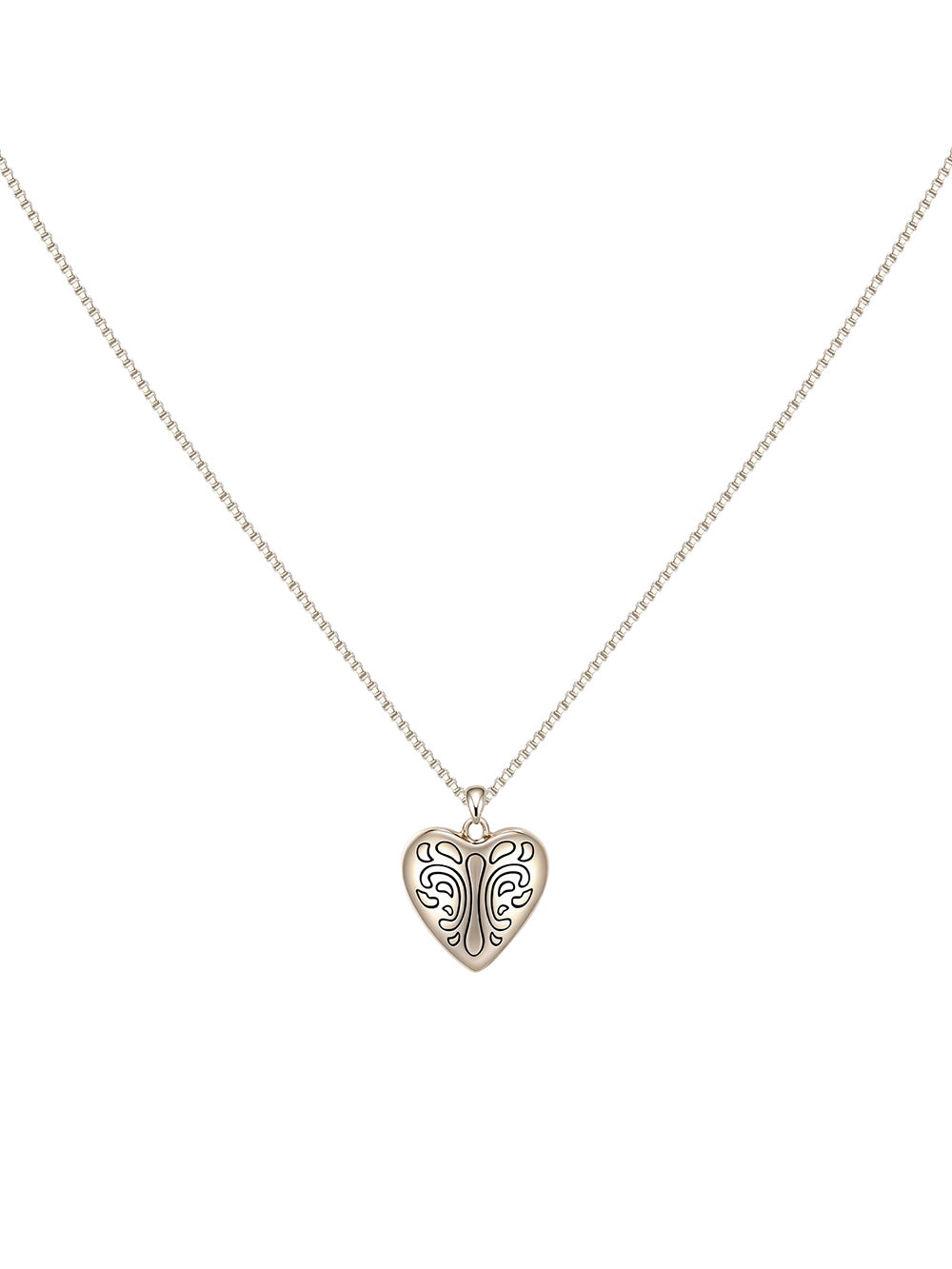 MUKTANK×SUN HUNTER Mini Carved Heart Plain Chain Necklace