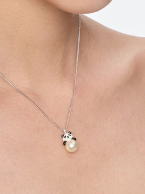 MUKTANK×SUN HUNTER Faux Pearl Panda Simple Necklace