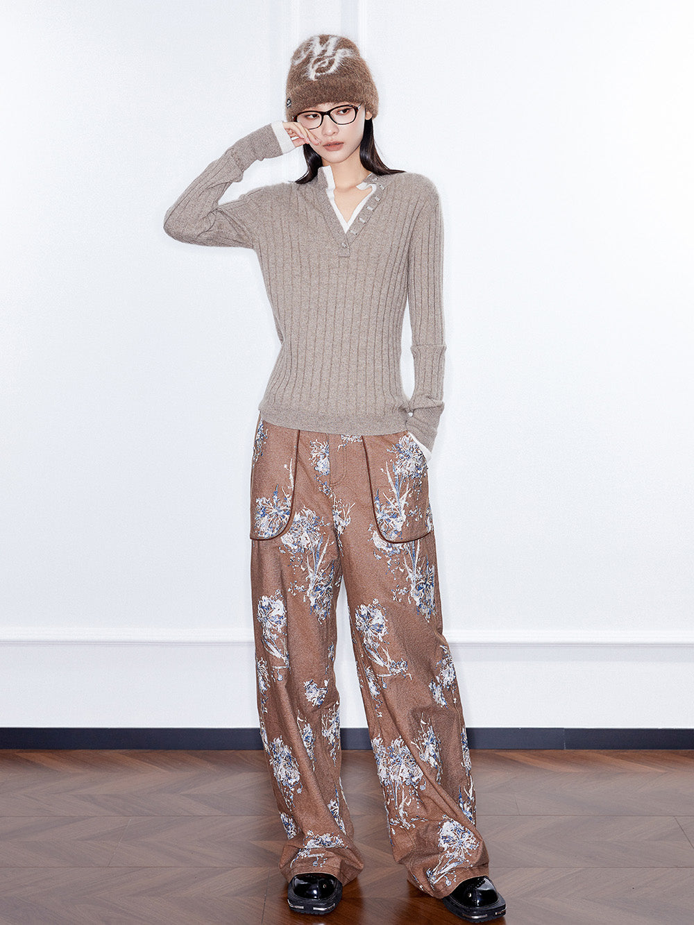 MUKZIN Linglong“bamboo joint”Slim-fit Cashmere Blended Sweater.