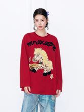 MUKZIN“Capsule Collection”Cute Cartoon Pony Embroidered Long-Sleeve T-Shirt