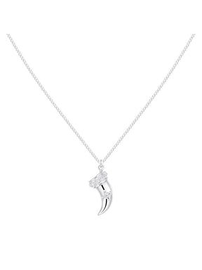 MUKTANK×SUN HUNTER Embossed Iris Tooth Pendant Necklace