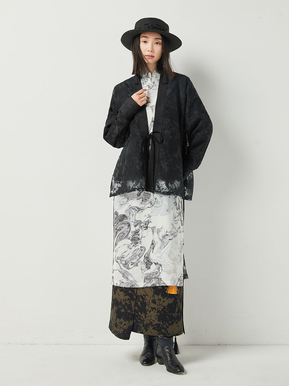 MUKTANK × CUUDICLAB Chinese Style Printed Holiday Maxi Dress