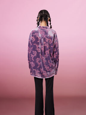 MUKZIN Sequin Embroidered Original Purple High Quality Comfortable Shirt