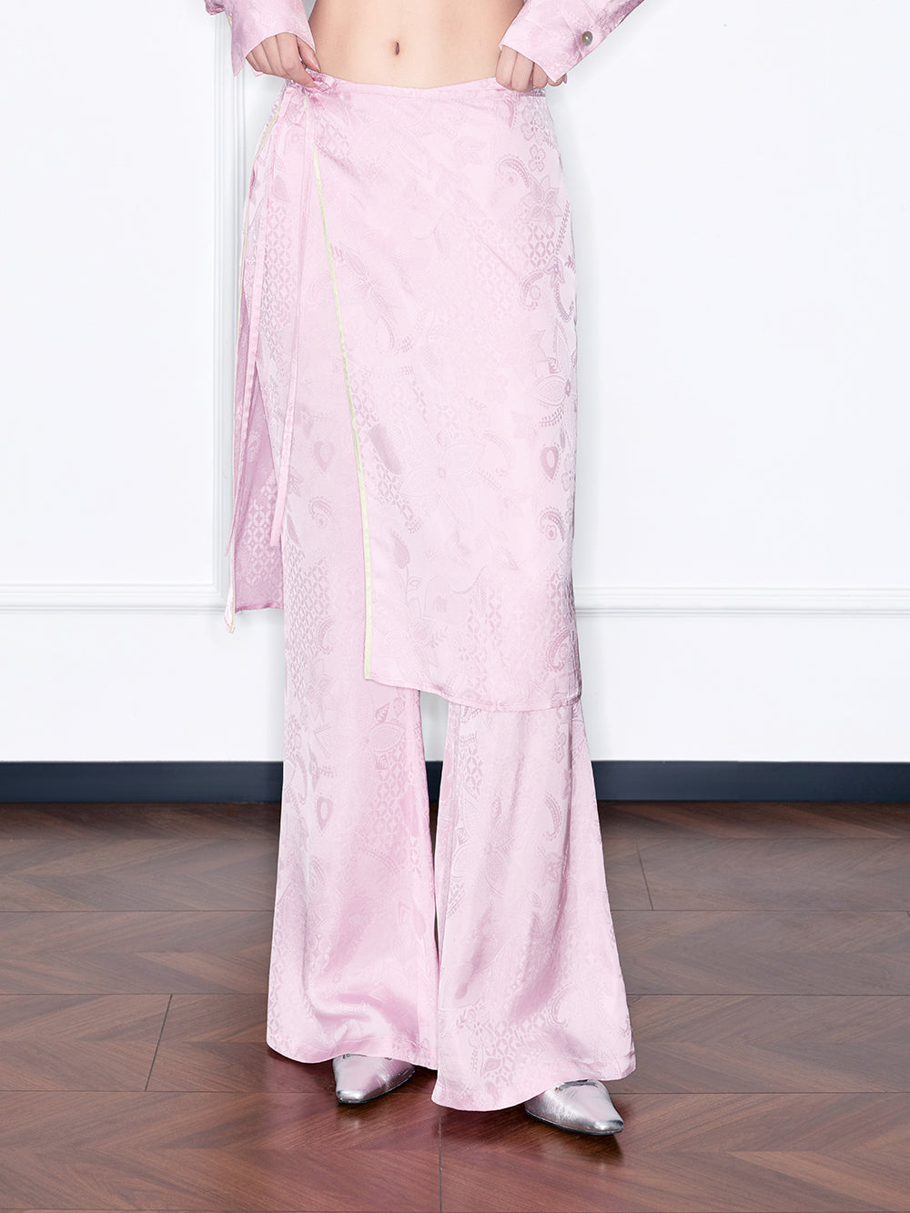 MUKZIN¡°Night Ballad of Chang'an¡±Wrap Layered Wide-Leg Pants | Tang Dynasty Inspired Satin Trousers