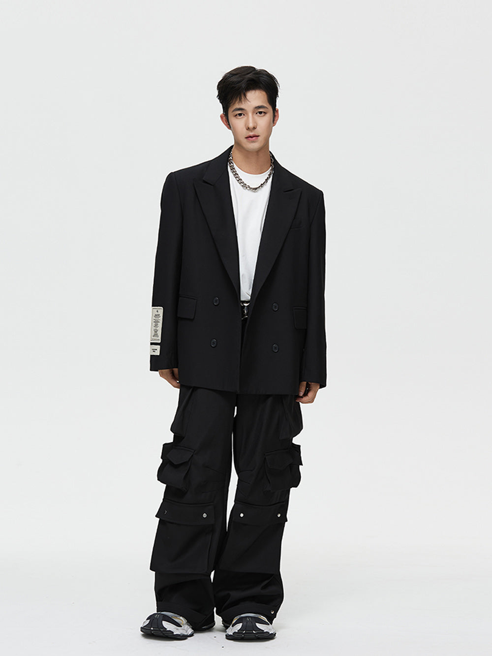 MUKTANK×ARDENCODE Unisex Oversized Loose Mid - rise Wide - leg Work Pants with Multiple Pockets