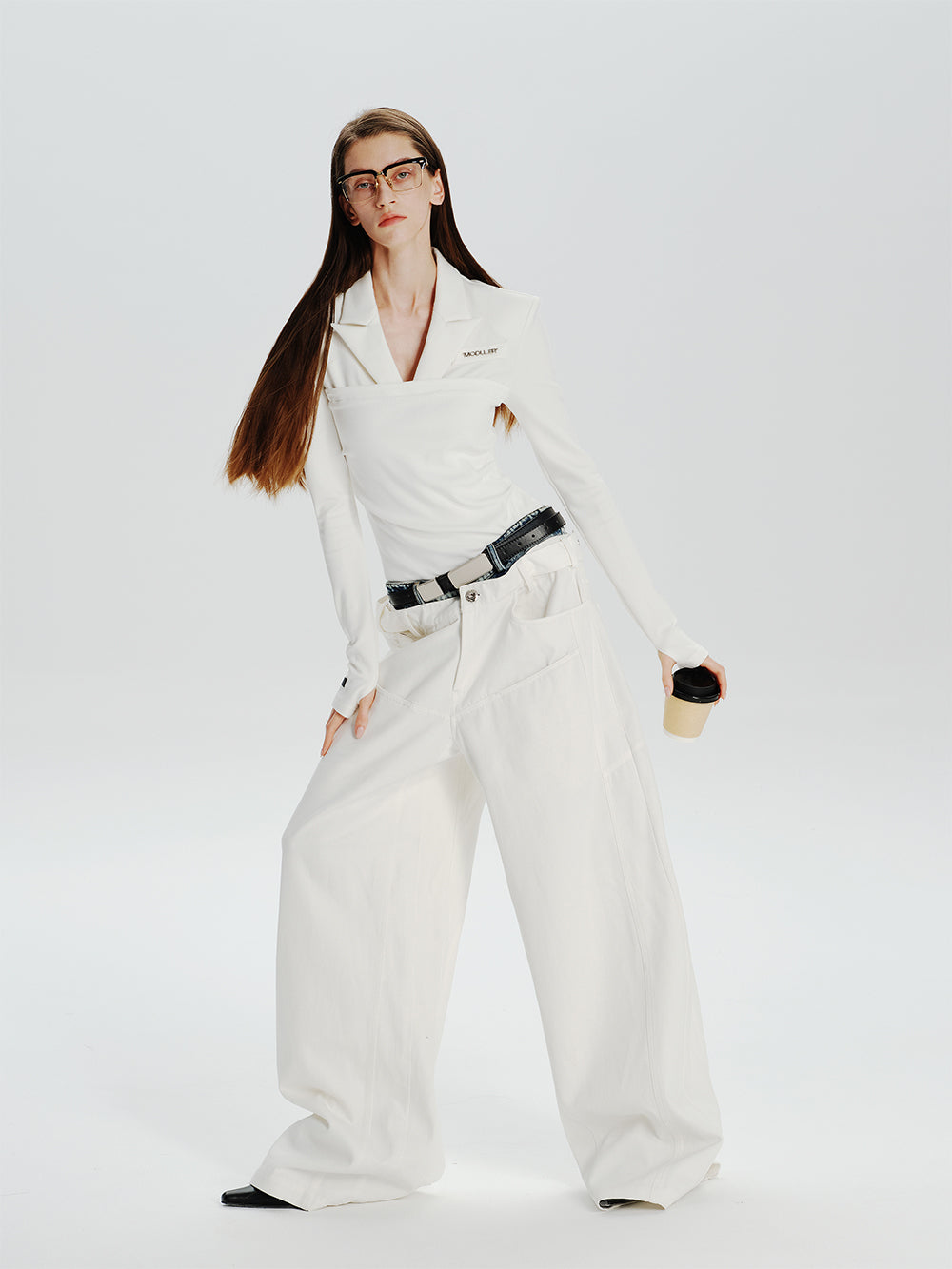 MUKTANK×MODULER Waist-Paneled Heavy-Duty Oversized Jeans