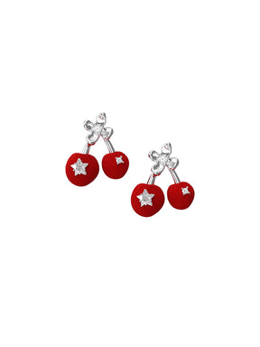 MUKTANK×SUN HUNTER Velvet Cherry Earrings
