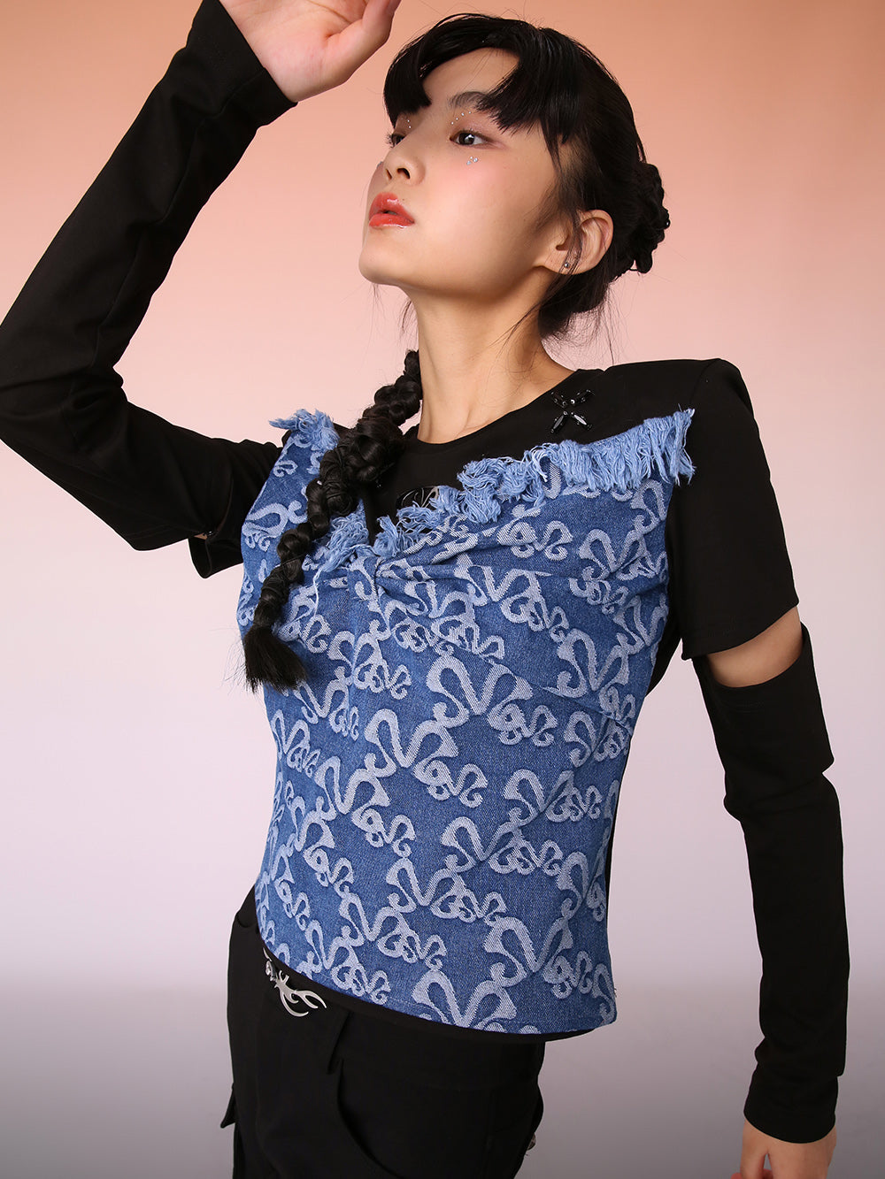トップス MUKZIN MUKZIN Chinese-style Chic Retro Bow Top