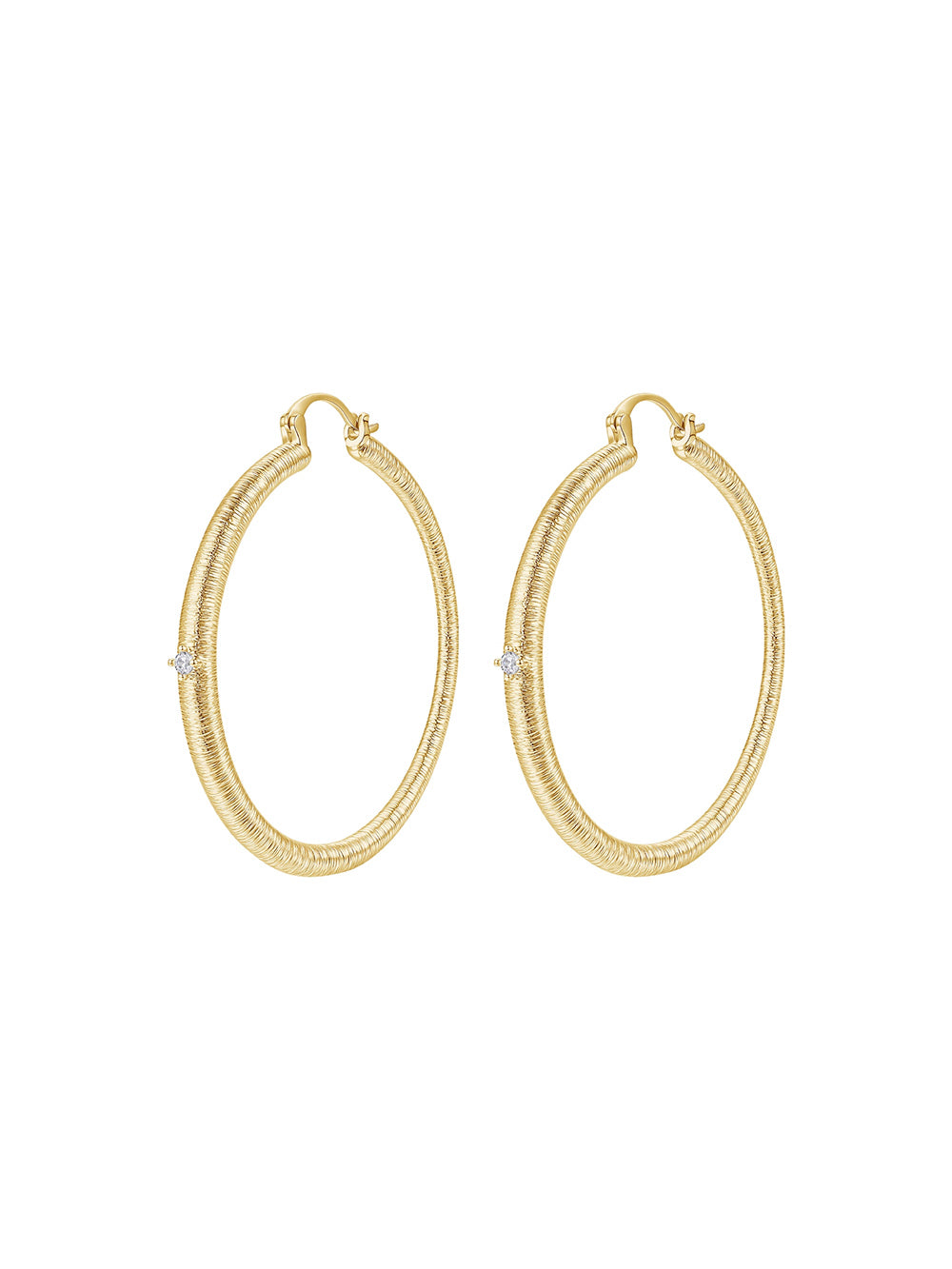 MUKTANK×SUN HUNTER Large-Sized Brushed Huggie Earrings