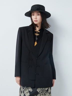 MUKTANK×CUUDICLAB Faux Two-Piece Irregular Blazer