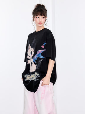 MUKZIN "Ode to the New Summer"Cartoon - printed short - sleeved shirt