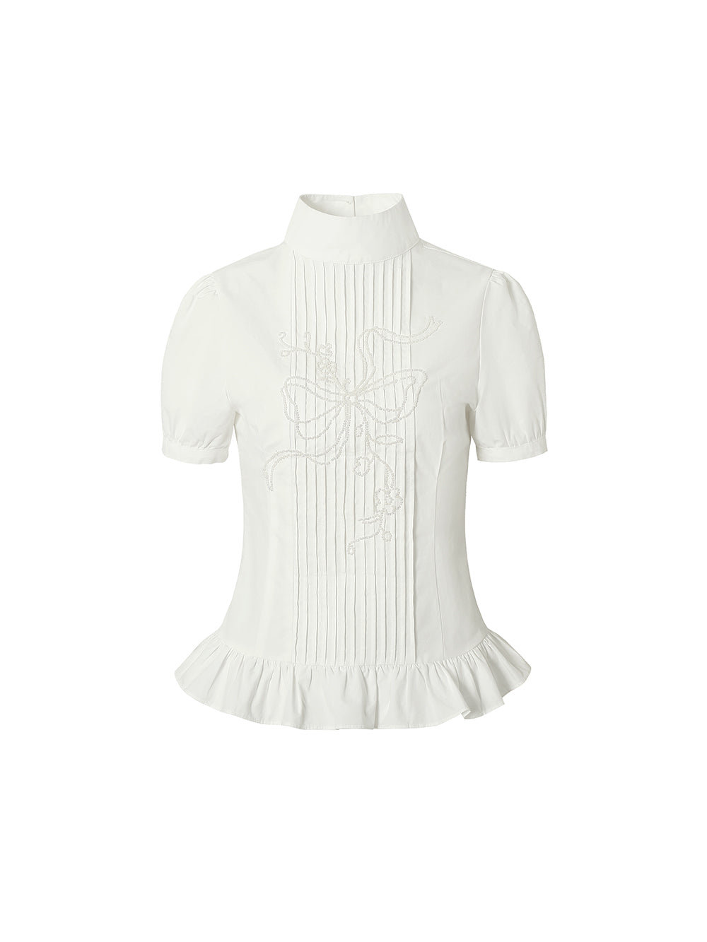 MUKTANK×LOUMUTAKU Short-sleeved Shirt with Butterfly Bead Embroidery