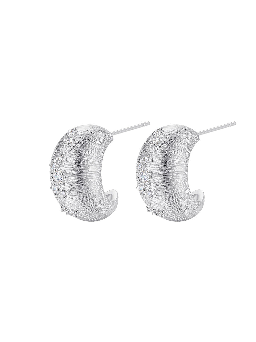 MUKTANK×SUN HUNTER Pea C-Hoop Brushed Earrings