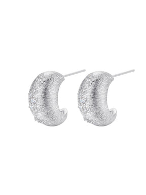 MUKTANK×SUN HUNTER Pea C-Hoop Brushed Earrings