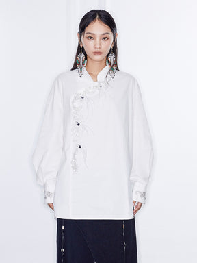 MUKZIN  Linglong  "Fengqi" Chinese-style Slant Opening Shirt