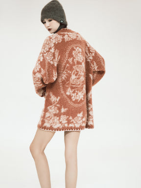 MUKZIN Linglong "Mandarin Duck" New Chinese-style Wool Oversized Cardigan