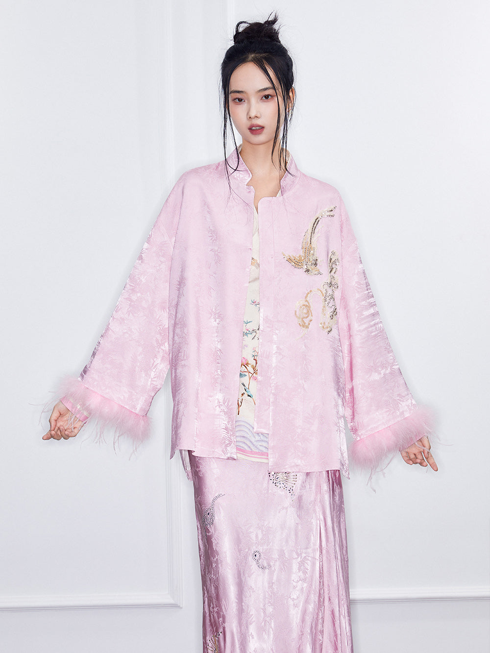 MUKZIN  Spring Prelude"Awakening Spring"Improved Jacquard Tang Suit Jacket