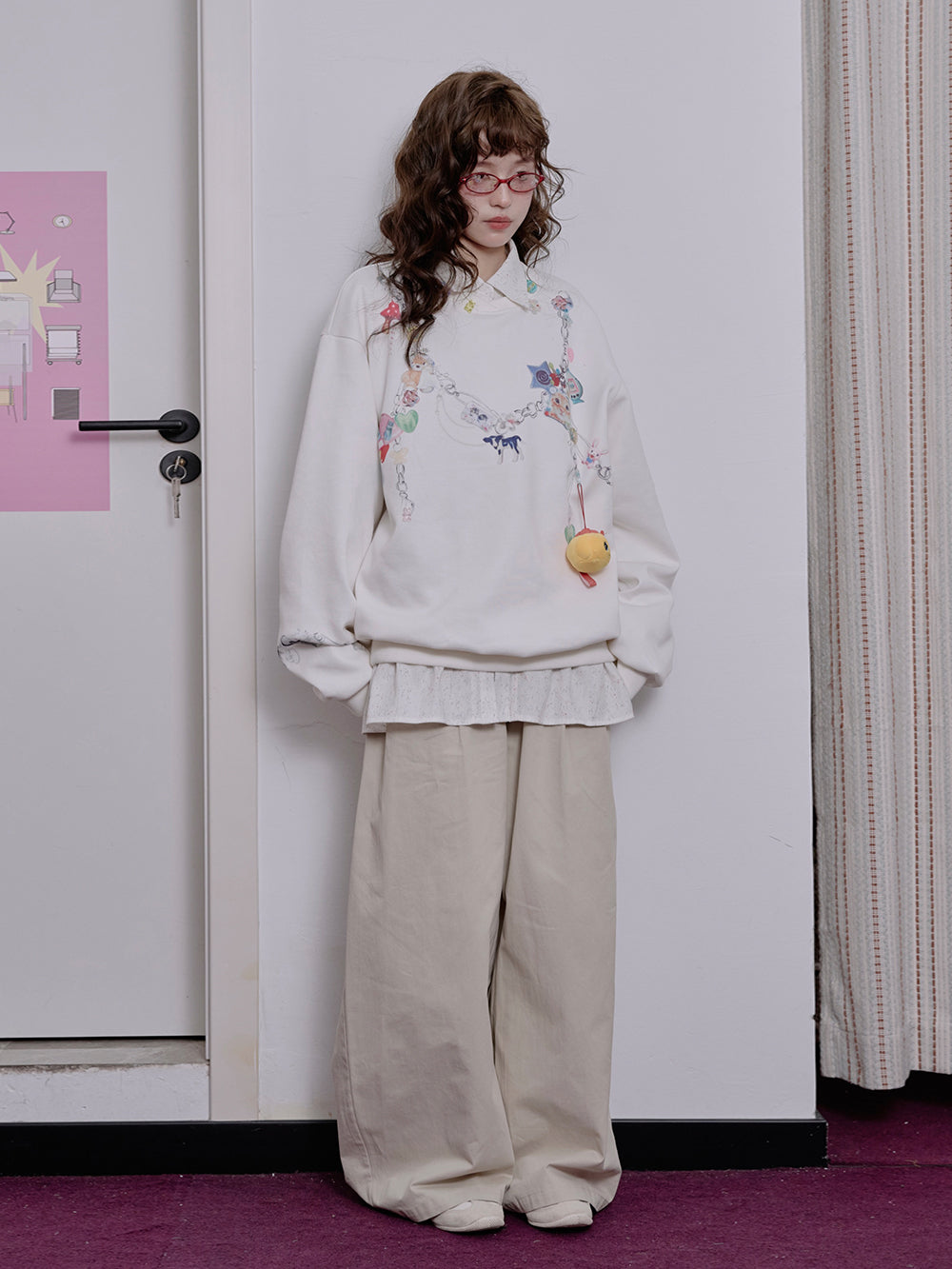 MUKTANK×LOUMUTAKU Y2K Faux Chain Camisole Sweatshirt