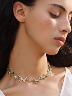 MUKTANK×SUN HUNTER “Emergence”Exquisitely Crafted Lace Butterfly Necklace