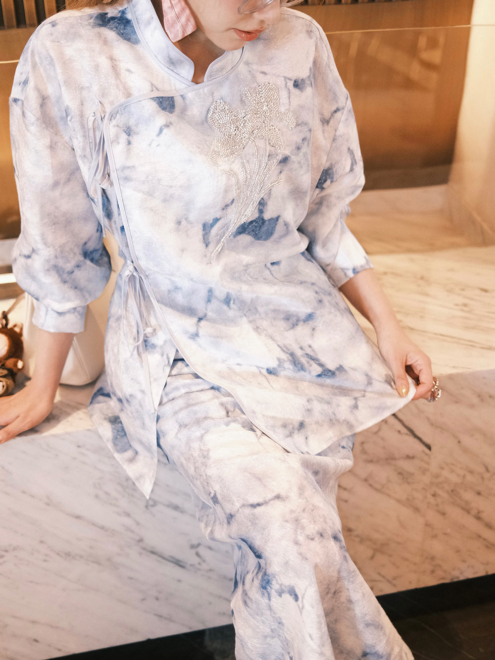 MUKZIN“Capsule Collection”New Chinese Style Ink - Wash Button - Fastened Top