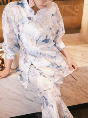 MUKZIN“Capsule Collection”New Chinese Style Ink - Wash Button - Fastened Top