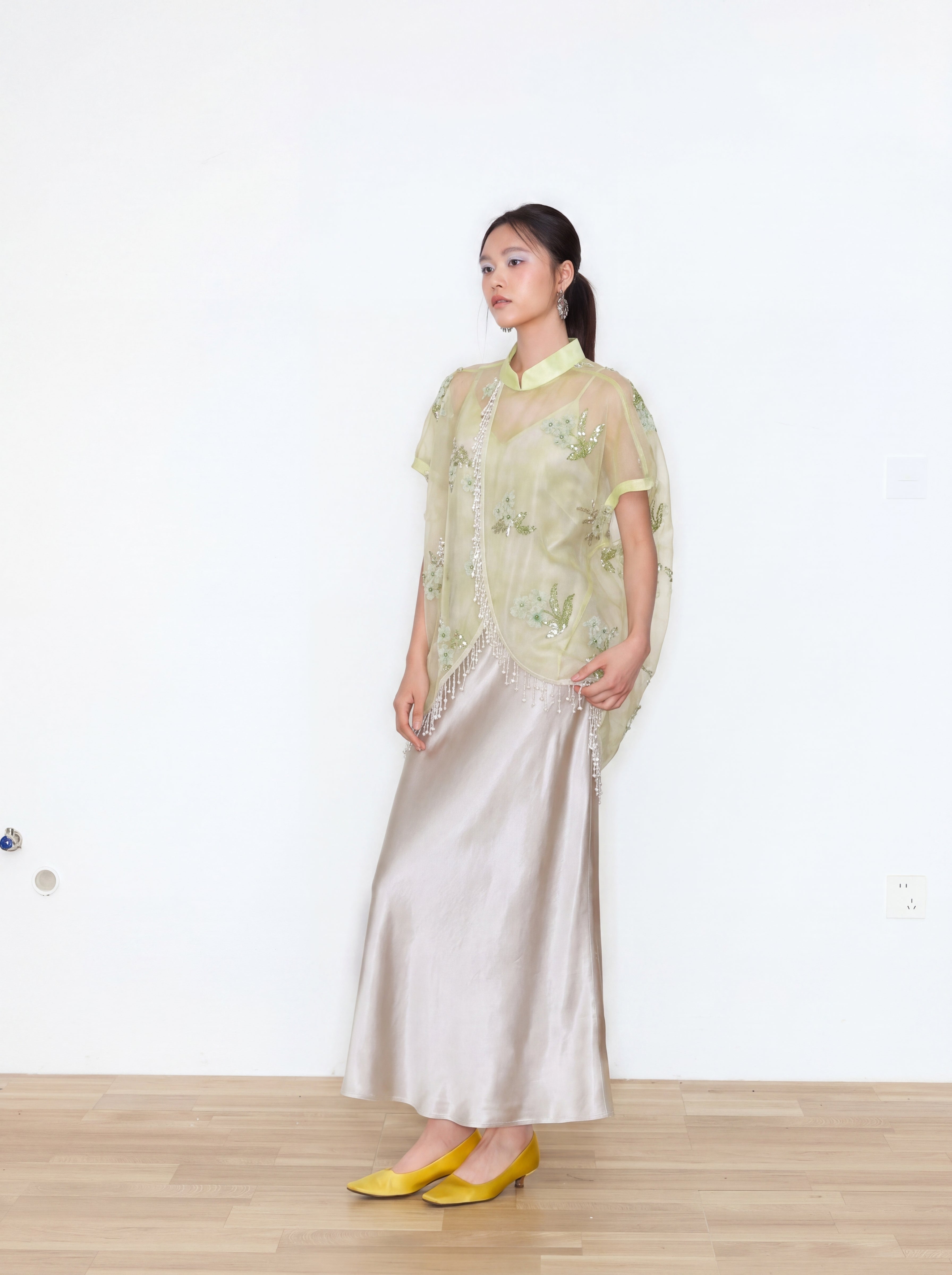 MUKZIN×"Capsule Collection" Modern Chinese Embroidered Slip Dress