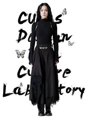 MUKTANK × CUUDICLAB T-shirt with Hollowed-out Flared Sleeves