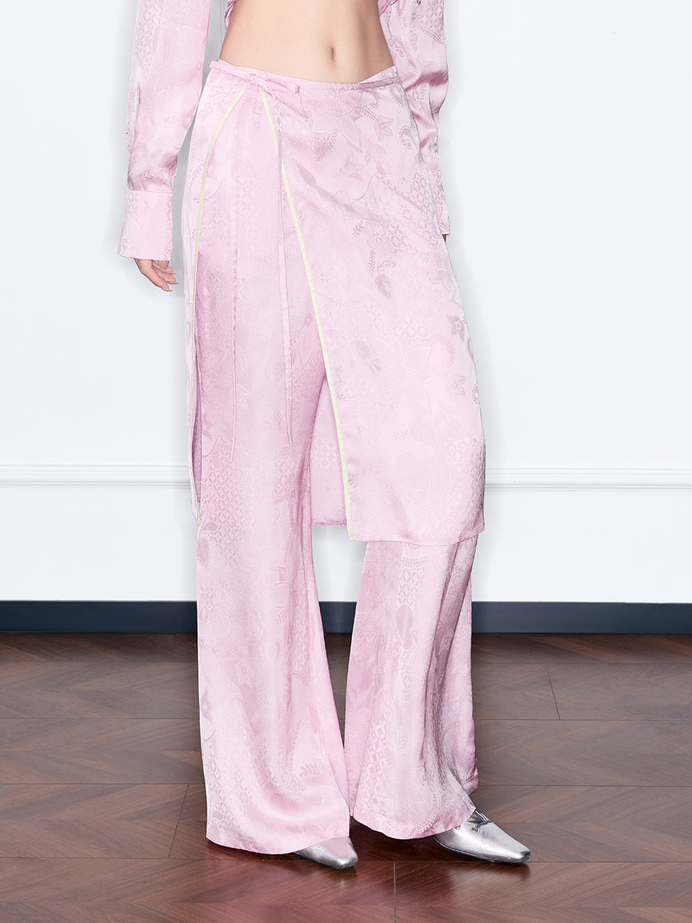 MUKZIN¡°Night Ballad of Chang'an¡±Wrap Layered Wide-Leg Pants | Tang Dynasty Inspired Satin Trousers