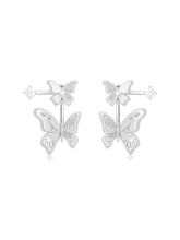 MUKTANK×SUN HUNTER “Emergence”Lace Butterfly Earrings with Upper and Lower Parts