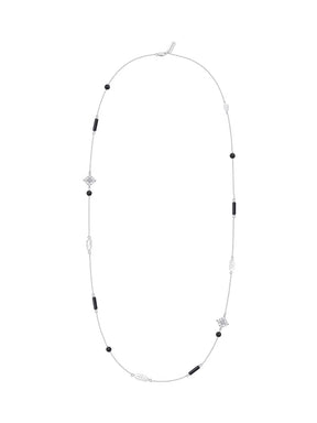 MUKTANK×SUN HUNTER Long Chain with Iris Design, Agate and Pearls