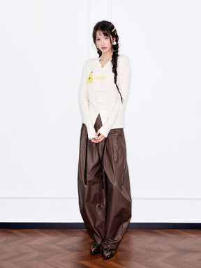 MUKZIN“Capsule Collection”Elegant Color - Blocked Fruit Embroidery Fake Two - Piece Sweatshirt (Copy)