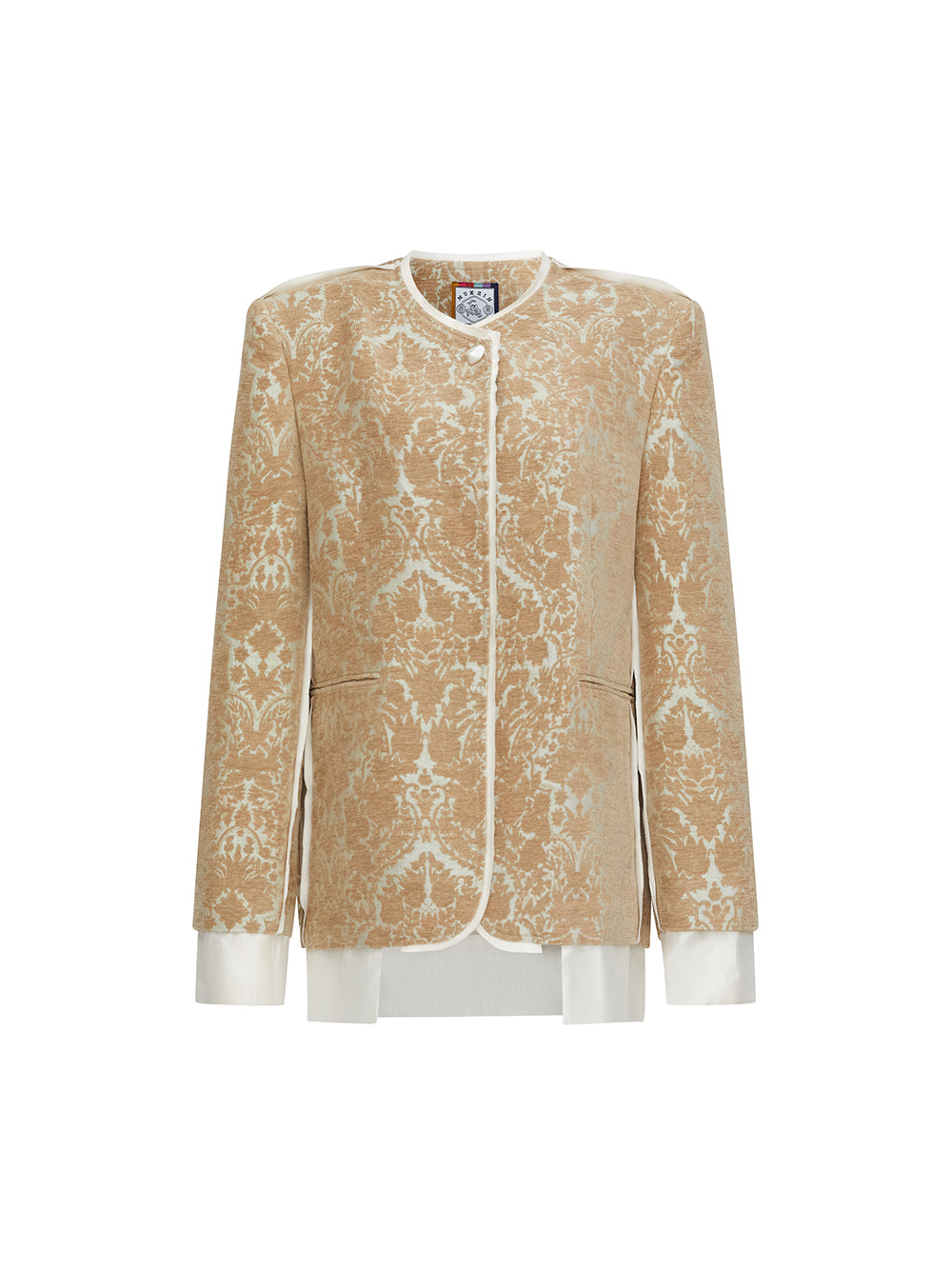 MUKZIN“Realm of Ethereal Mist”Women's Vintage Jacquard Baroque Contrast Blazer