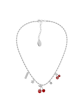 MUKTANK×SUN HUNTER Intricate Velvet Cherry Necklace