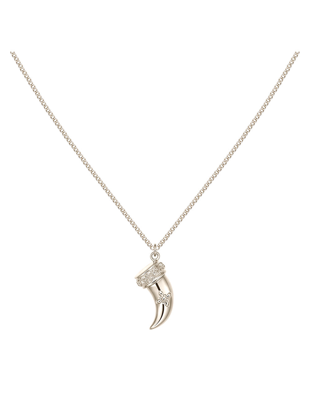 MUKTANK×SUN HUNTER Embossed Iris Tooth Pendant Necklace