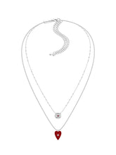 MUKTANK×SUN HUNTER Double-Layered Velvet Heart Flower Necklace