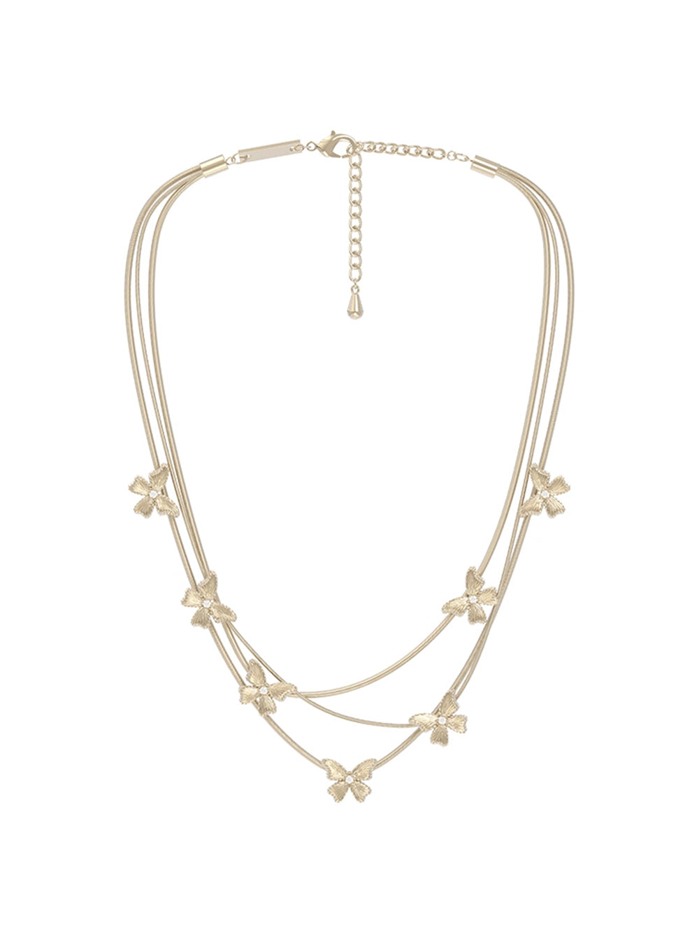 MUKTANK×SUN HUNTER “Emergence”Three-Layer Lace Butterfly Necklace