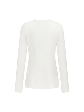 MUKZIN“The Sequence of Deer's Call”White Ink Painting Print Decor Oversized Long-Sleeve Top