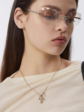 MUKTANK×SUN HUNTER Multi-pendant cross necklace
