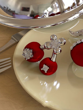 MUKTANK×SUN HUNTER Velvet Cherry Earrings