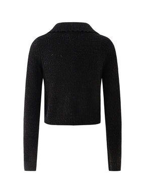 MUKZIN Classic Black Slim Fit All-match Fashion Knit Cardigan