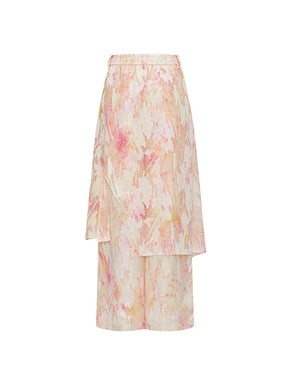 MUKZIN“Capsule Collection”Chinese Style Iridescent Embroidered Top with Midi Skirt