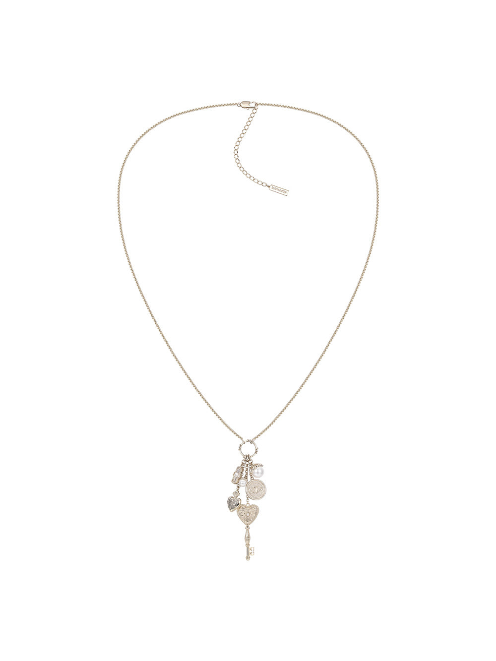 MUKTANK×SUN HUNTER Long Intricate Heart Lock Coin Necklace